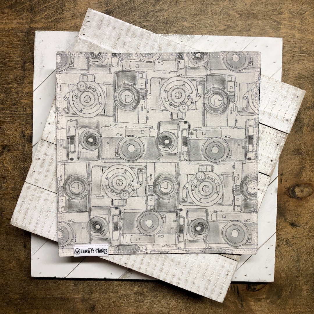 EDC Hank - Manual Mode - SLR Camera Pattern - Handmade Handkerchief for ...