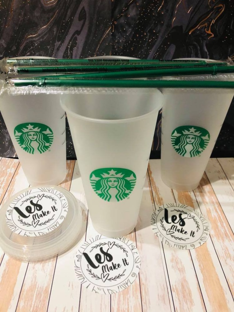 Bulk Starbucks Reusable Cold Cups With Straws Cold Cups Etsy