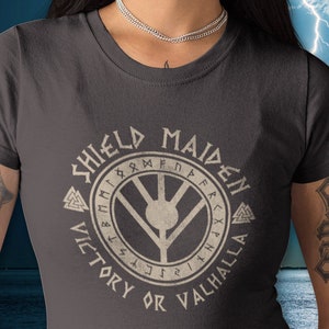 SHIELD MAIDEN VIKING shirt • Valkyrie shirt, Norse shirt, magic shirt, mythical shirt, goth shirt, aesthetic shirt, empowerment shirt