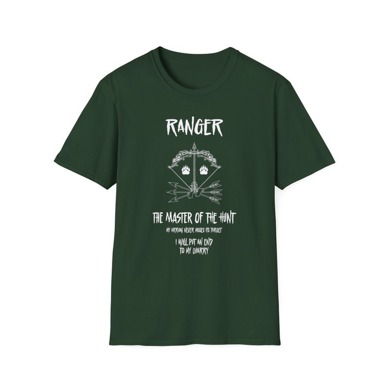 Camisa DnD RANGER Master of the Hunt / Ranger d20 RPG camisa, camisa DnD, regalos Dungeon Master para jugadores, accesorios DnD, juegos de rol Forest Green