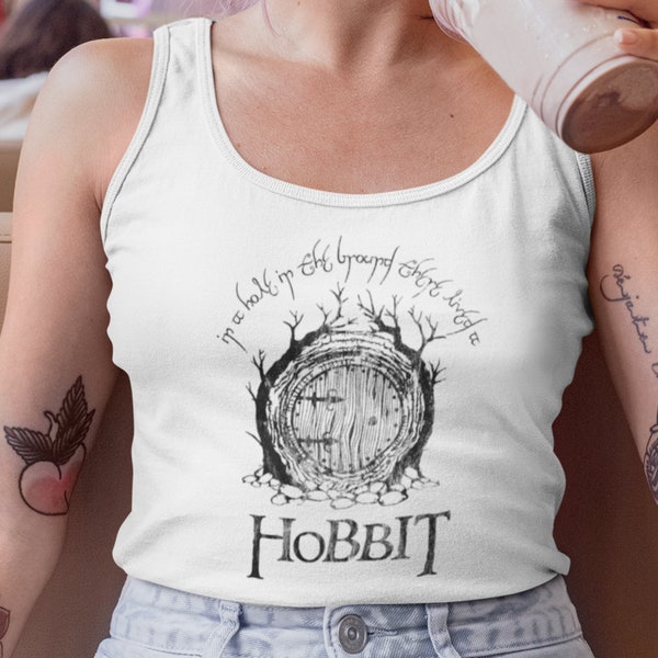 Débardeur TOLKIEN HOBBIT | Dans un trou dans le sol vivait un hobbit, chemise bague LOTR, chemise Lord Rings, chemise sorcier dragon fantastique