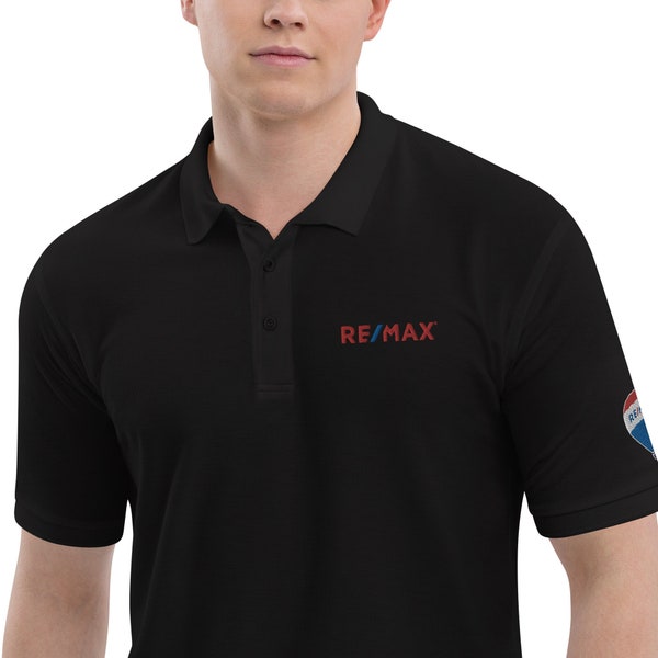 RE/MAX Mens Premium Polo Embroidered, REMAX embroidered polo, Remax branded polo, Remax, Re/max embroidered polo shirt men, Remax mens polo