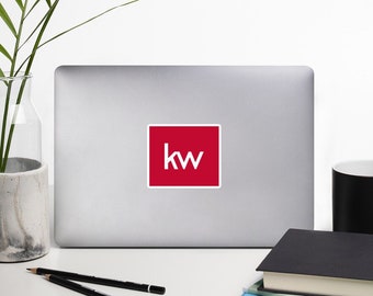 Keller Williams Sticker Square for notebooks, laptops, bubble-free stickers, Keller Williams Square real estate stickers, Keller Williams