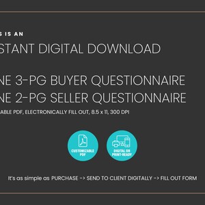 Realty ONE Group Buyer & Seller Questionnaire Bundle, Buyer Questionnaire, Seller Questionnaire, Print Ready, PDF, Realtor Form, Real Estate image 6