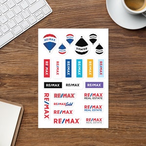 RE/MAX Stickers Sheet for Laptops, Notebooks, Folders, REMAX Sticker Sheet, Remax Stickers, Remax Real Estate Stickers, Remax Stickers