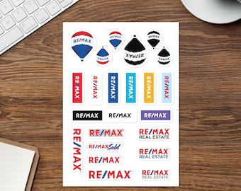 RE/MAX Stickers Sheet for Laptops, Notebooks, Folders, REMAX Sticker Sheet, Remax Stickers, Remax Real Estate Stickers, Remax Stickers