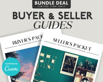 Real Estate Agent Marketing Canva Templates, Home Buyer Seller Real Estate Guide Professional Branding Brochure PDF printable Downloadable