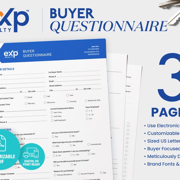 Cuestionario para compradores de eXp Realty, Plantilla de bienes raíces, eXp, eXp Realty, Cuestionario para compradores de eXp, Bienes raíces, Cuestionario, eXp Real Estate