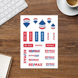 RE/MAX Stickers Sheet for Laptops, Notebooks, Folders, Remax Sticker Sheet, Remax Stickers, Re/Max Real Estate Stickers, REMAX Sticker