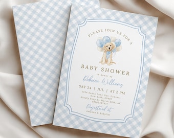 Golden Retriever Baby Shower Invitation | Printable & Digital Phone Invite Template