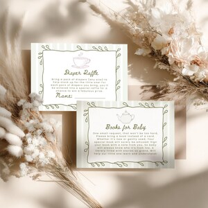 Teacup Raffle Coffee Shop Baby Shower Invite Set, Cafe Diaper Raffle, Book Request ...