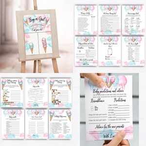 Ice Cream Gender Reveal Games. Printable Gender Reveal bundle of games for your perfect event. Learn more in description below.