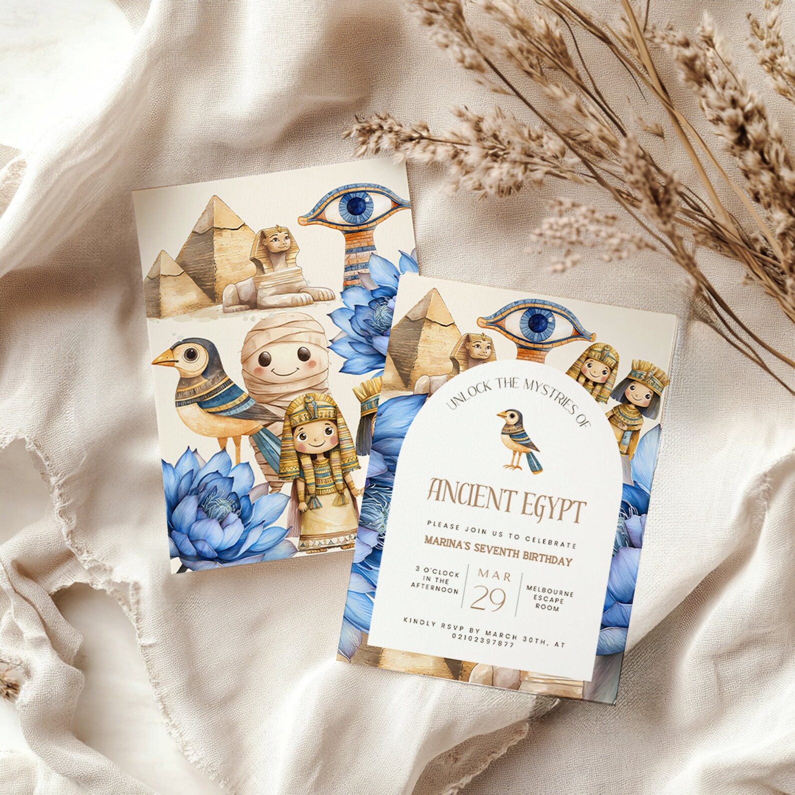Ancient Egypt Birthday Invite, Ancient Egypt, Egyptian Invitation ...