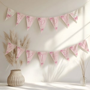 Girls Just Wanna Be One Wall Decal - First Birthday Party Decor With Pink Bow And Balloons