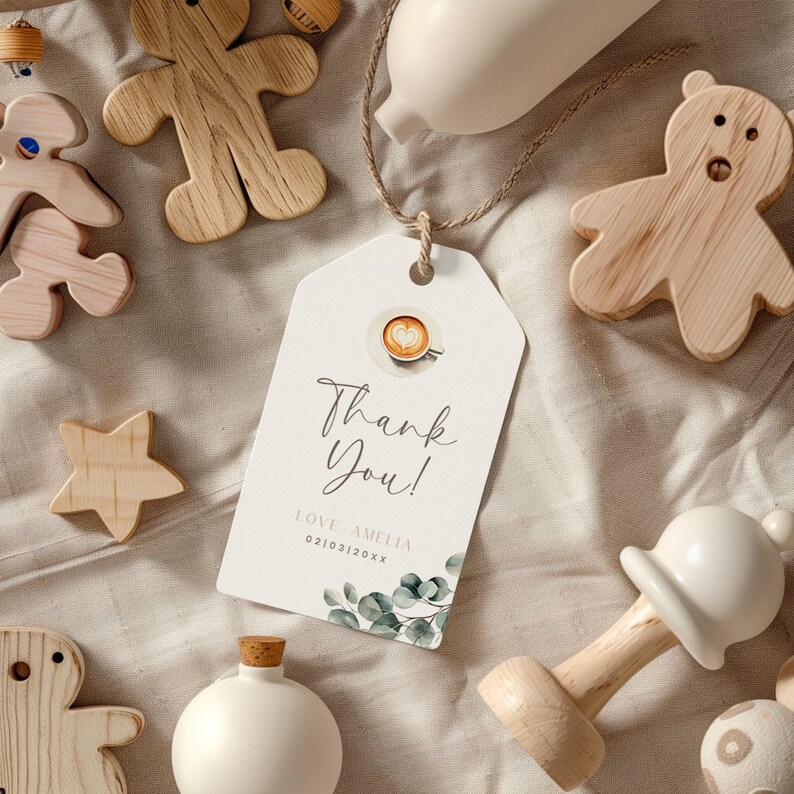 Coffee Bean Baby Shower Invitation Set, a Baby is Brewing, Coffee Baby