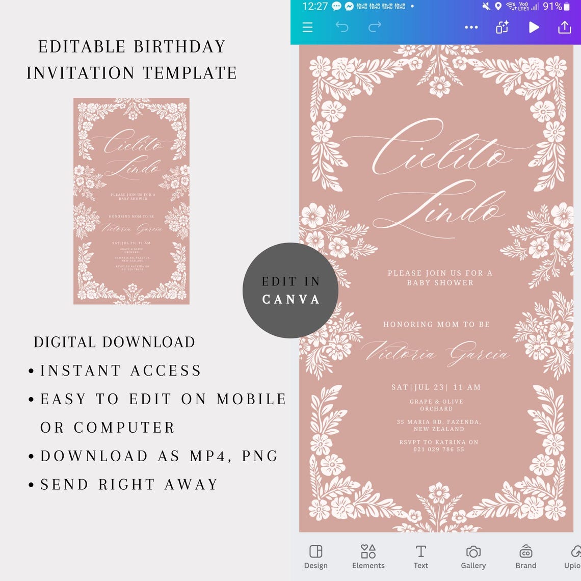 Cielito Lindo Invitation Video, Invitation Template, Digital Invitation