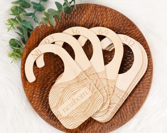 Wooden Baby Closet Dividers: Nursery Clothes Organizer, Newborn to 24 Months