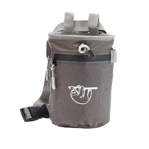Chalk Bag for Rock Climbing, Climbing Chalk Bag for Bouldering with 2 Large Zipper Storage Pockets, Premium Gym Chalk Bag for Weightlifting