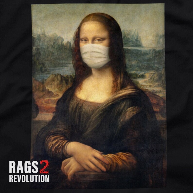 Unisex Bella Canvas T-shirt Mona Lisa/'s Covid Mask