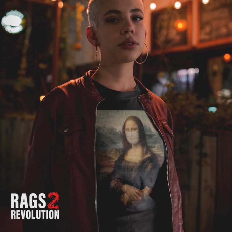Unisex Bella Canvas T-shirt Mona Lisa/'s Covid Mask