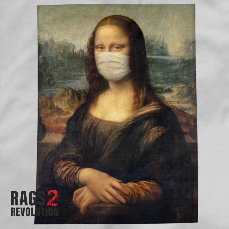 Unisex Bella Canvas T-shirt Mona Lisa/'s Covid Mask