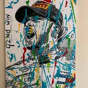 Hand made Lewis Hamilton Canvas 80x60 CM