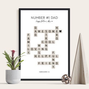 Family Print Personalised Scrabble Print Wedding Gift Anniversary Gift New Home Gift Custom Sign with Family Names Grey