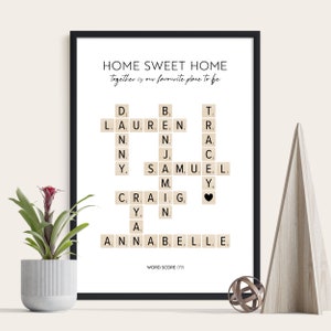 Family Print Personalised Scrabble Print Wedding Gift Anniversary Gift New Home Gift Custom Sign with Family Names image 9