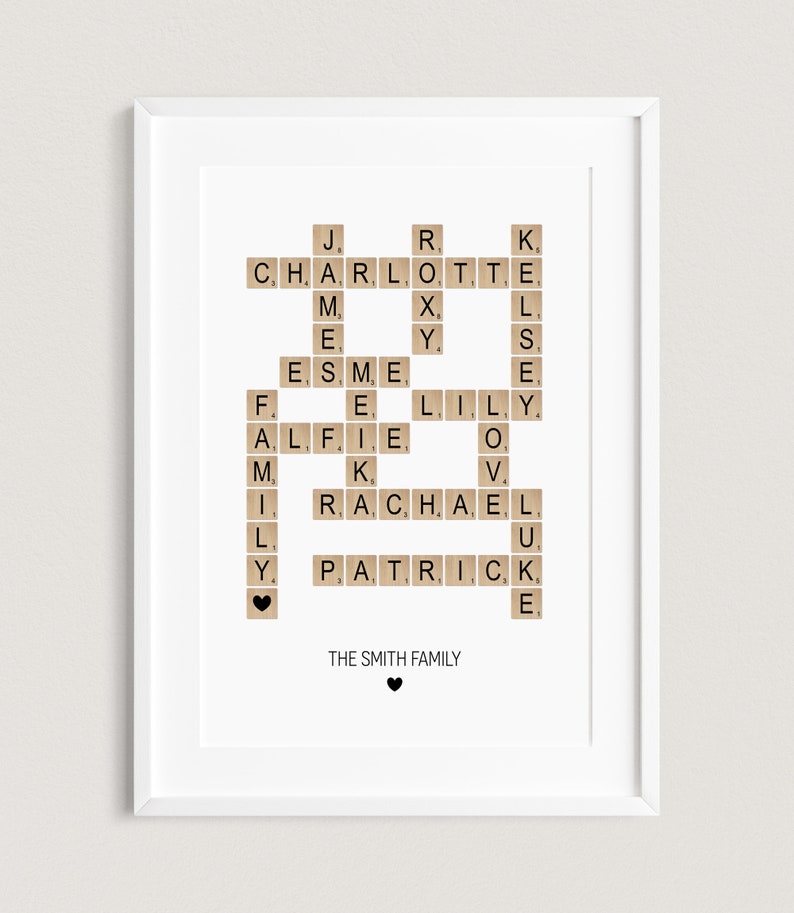 Personalised Family Name Print Scrabble Print Custom Family - Etsy