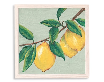 Lemon Art Print, Gicleé Art Print, Fruit Art Print, Lemon Kitchen Decor, Colorful Kitchen Wall Art, Fruit Home Decor, Unframed Art Print