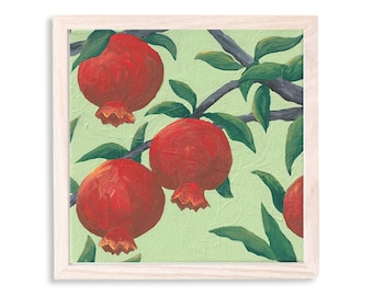 Pomegranate Art Print, Gicleé Art Print, Pomegranate Painting, Kitchen Wall Art, Unframed Art Print, Colorful Fruit Kitchen Decor