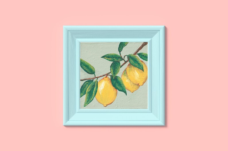 Lemon Art Print, Gicleé Art Print, Fruit Art Print, Lemon Kitchen Decor, Colorful Kitchen Wall Art, Fruit Home Decor, Unframed Art Print image 6