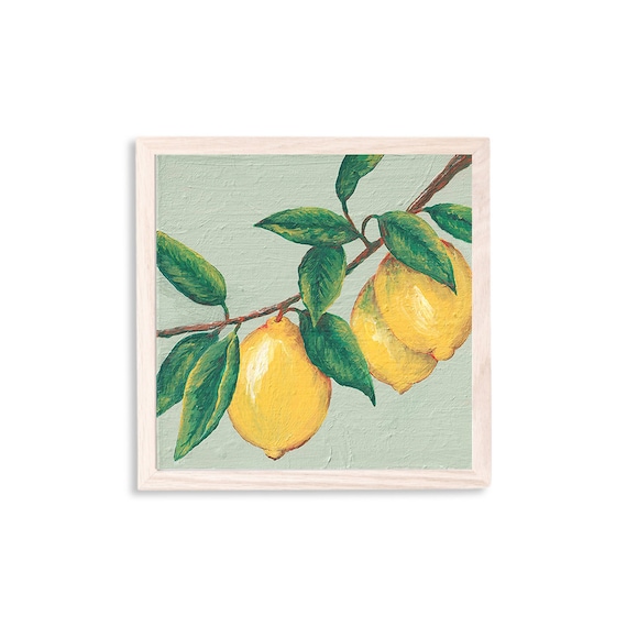 Lemon Art Print, Gicleé Art Print, Fruit Art Print, Lemon Kitchen Decor, Colorful Kitchen Wall Art, Fruit Home Decor, Unframed Art Print