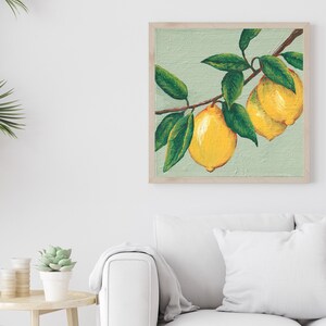Lemon Art Print, Gicleé Art Print, Fruit Art Print, Lemon Kitchen Decor, Colorful Kitchen Wall Art, Fruit Home Decor, Unframed Art Print image 4