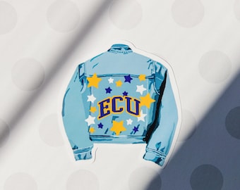 ECU College Jean Jacket Sticker | East Carolina University Sticker | Perfect for Laptops, Notebooks, Water Bottles