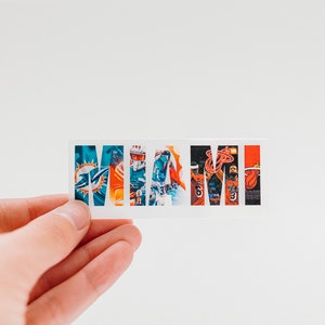 Miami Sticker, Football Sticker, Basketball Sticker, Sports Sticker, Miami Dolphins Sticker, Miami Heat Sticker, Laptop sticker