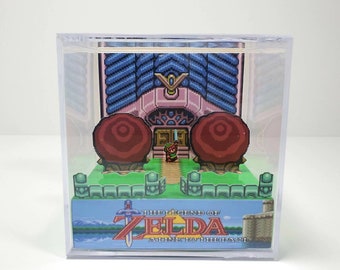 3D Diorama Cube Legend of Zelda a Link to the Past Retro Gaming