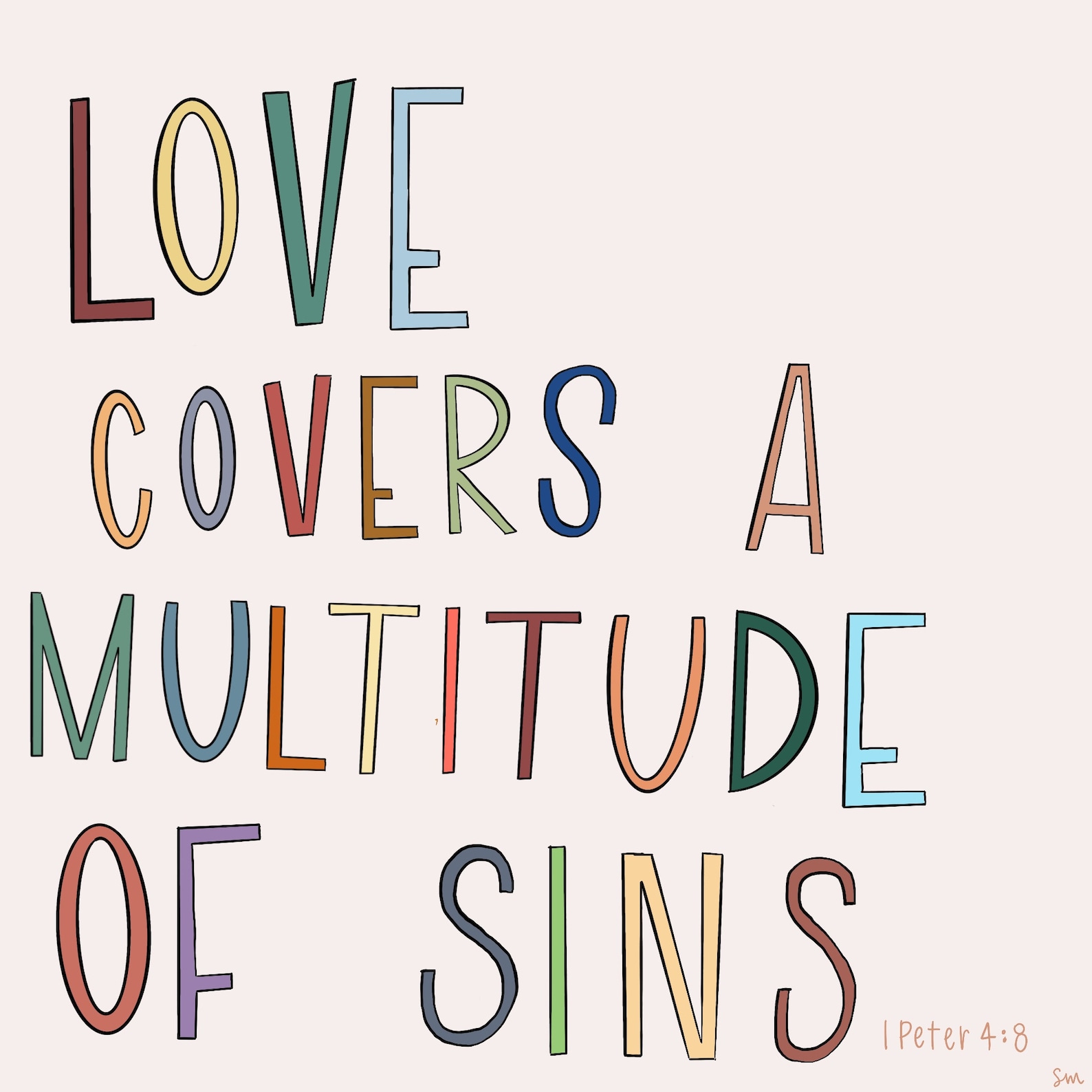 Love Covers a Multitude of Sins Digital Download Print Etsy
