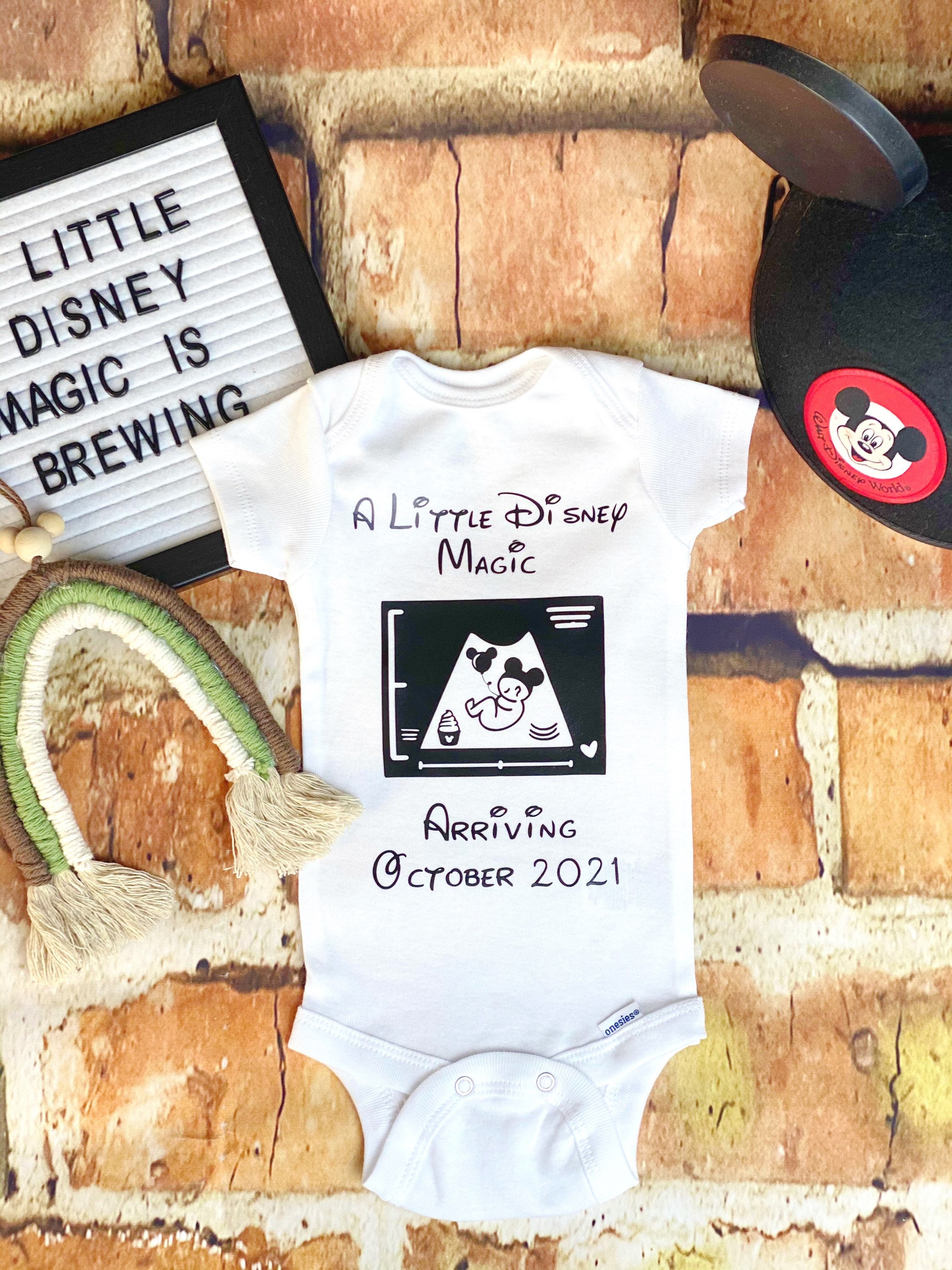 Disney Pregnancy Announcement/ Baby Coming Soon/ Gender Reveal/ Baby Gift /  Baby Reveal/ Stat/ Pregnancy/ Mickey Ears / Ultrasound 