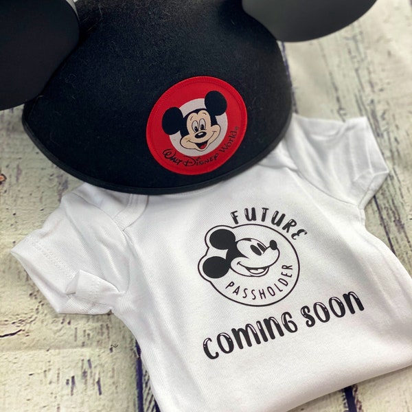 Faire-part de bébé / Body / Future Disney Passholder / Bébé Disney / Faire-part de grossesse