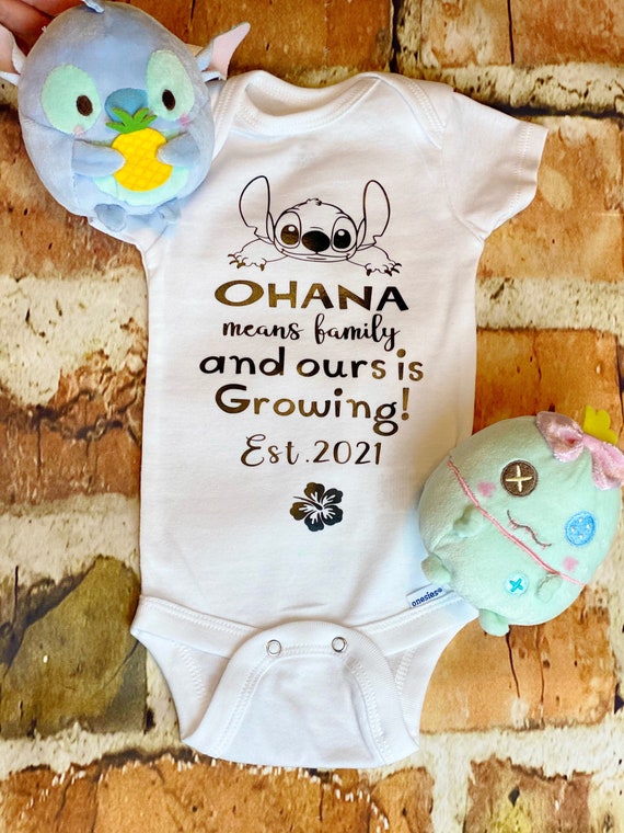 Ohana Means Family Stitch Angel Gender Reveal Party Banner 