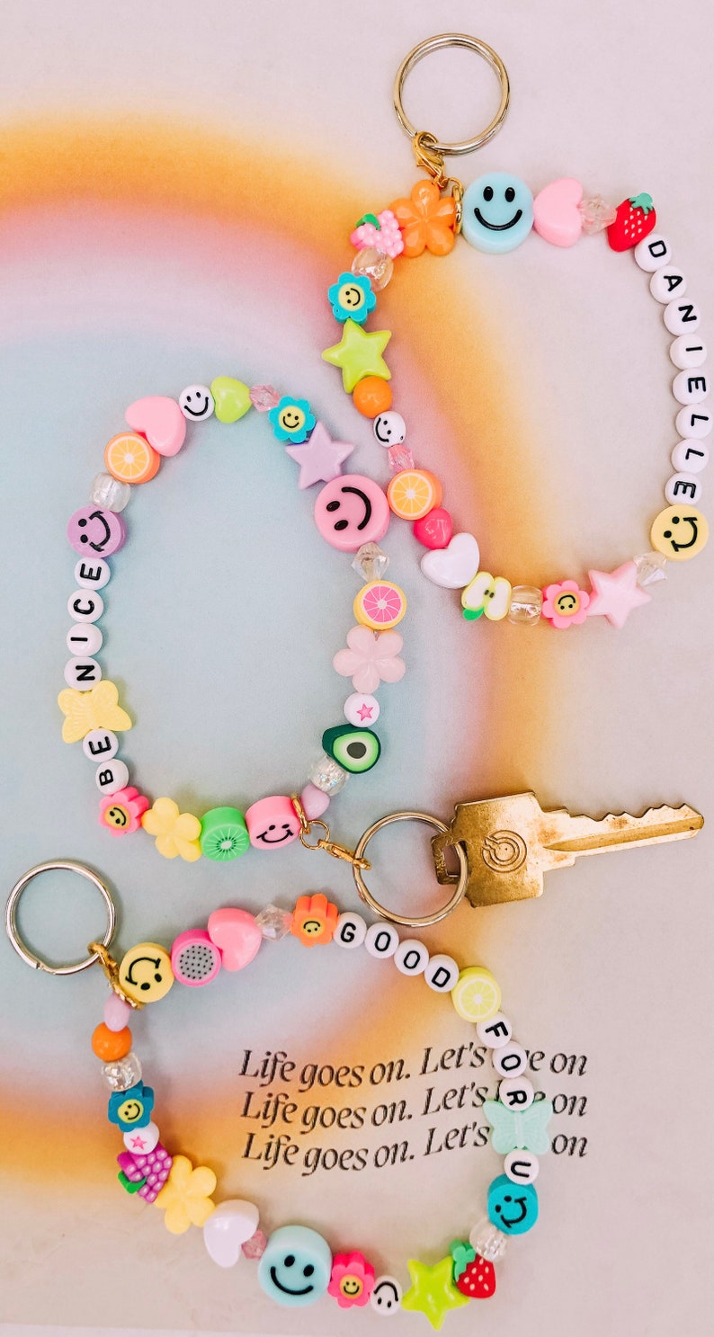 Custom beaded y2k keychain wristlet Etsy