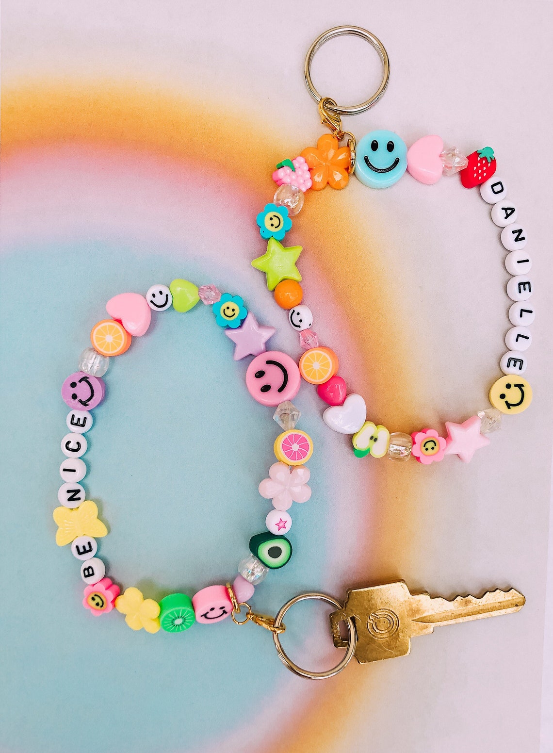 Custom beaded y2k keychain wristlet Etsy