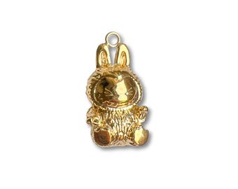 Gold Monster Bunny Charm - 14k Plated Art Spielzeug Anhänger