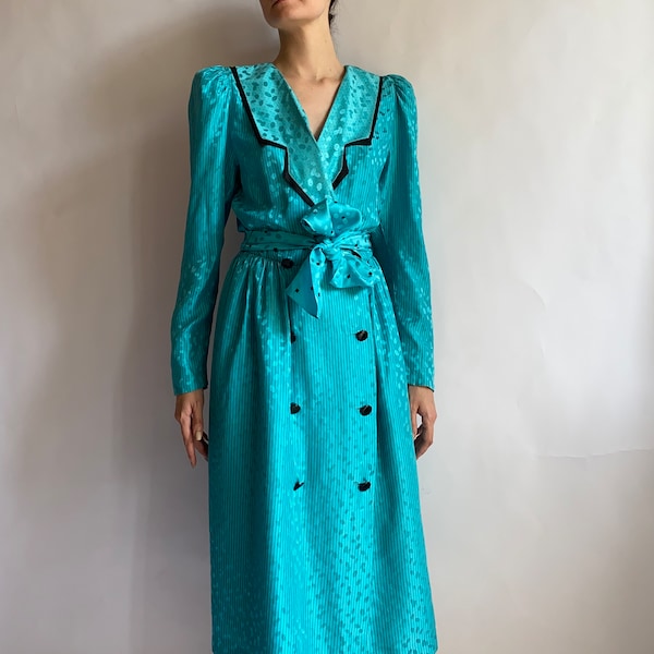 Louis Feraud 1980s silk dress/ 80s/ vintage dress/ extra small