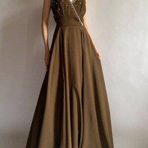 1970s vintage dress Briluna depose/ dress decorated with gems rhinestones/ medium size image 2