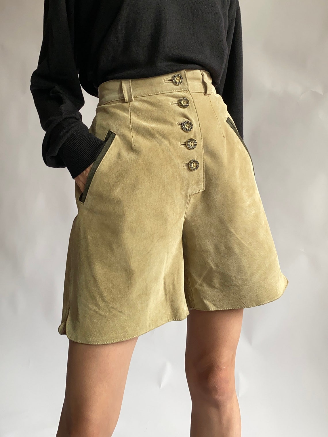 Blue Suede Shorts -Vintage Used
