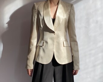 John Richmond blazer/ Y2K style blazer/ wool and silk blazer/ dead stock/ Small size