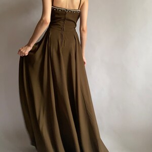 1970s vintage dress Briluna depose/ dress decorated with gems rhinestones/ medium size image 4