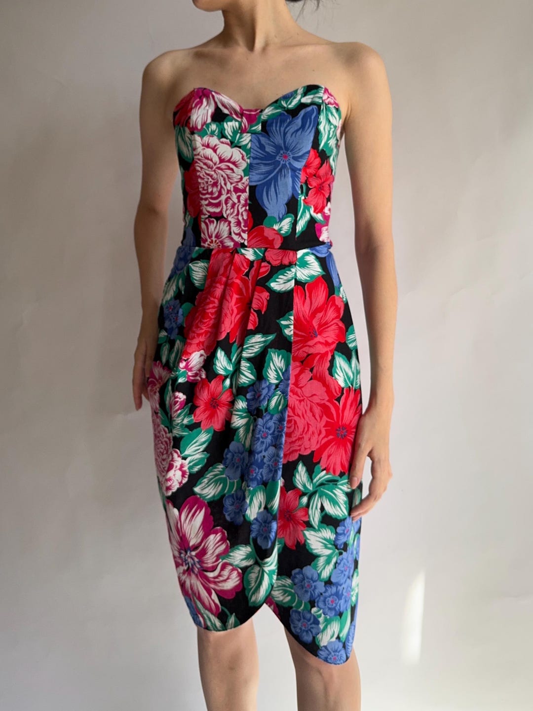 Vintage Floral Bustier Dress